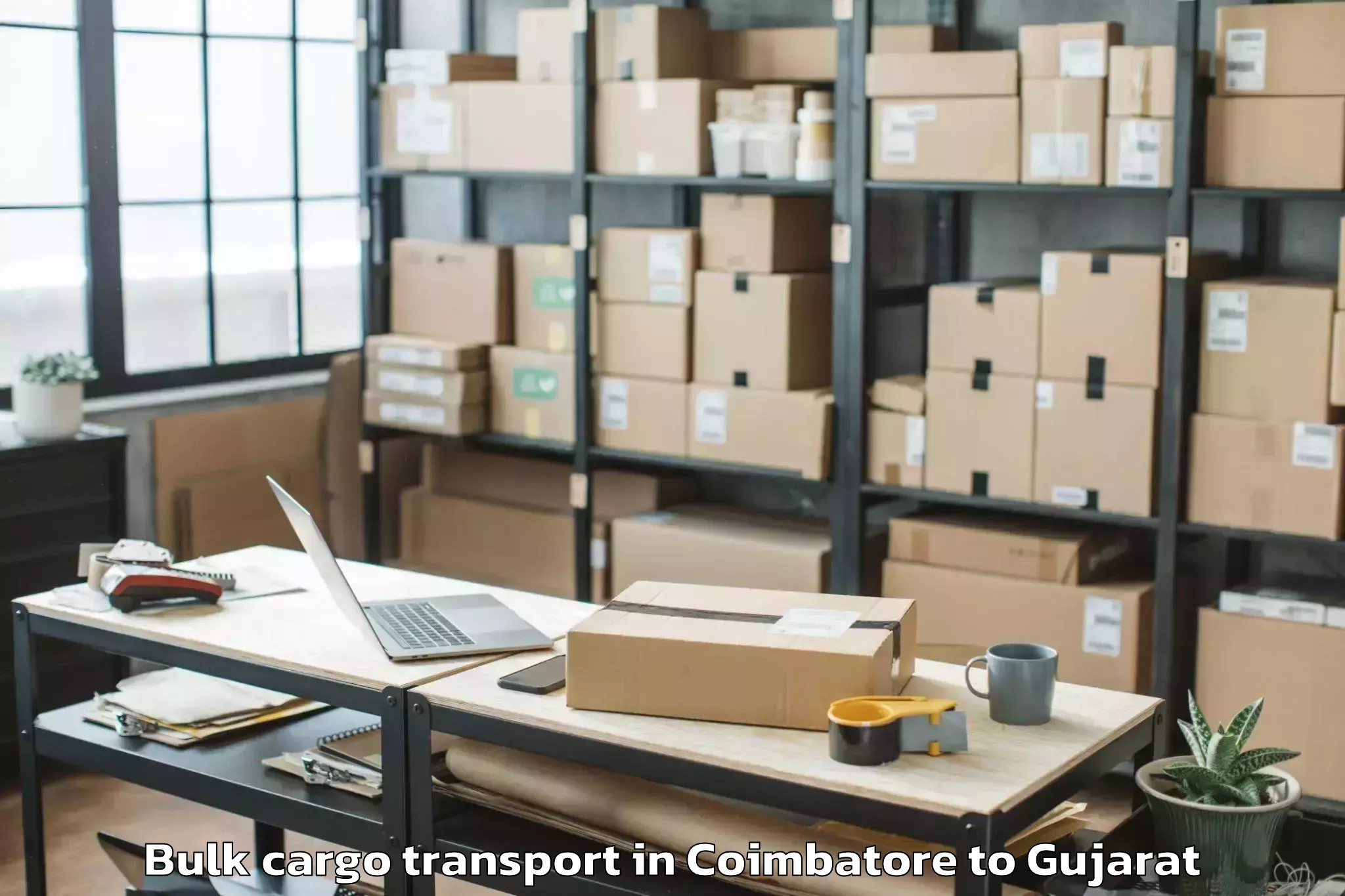 Hassle-Free Coimbatore to Lodhika Bulk Cargo Transport